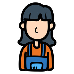 customer service filled outline icon style