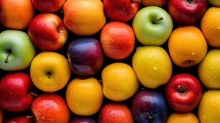 background of apples of different colors