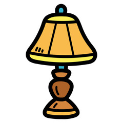 table lamp filled outline icon style