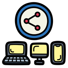 sharing filled outline icon style