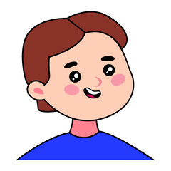 Obraz premium Happy smiling man portrait. User avatar. Vector flat cartoon style illustration isolated, on white background