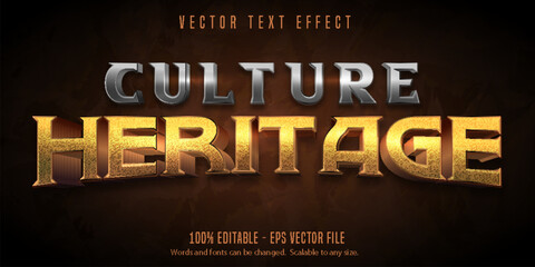 Editable Text Effect, Gold And Silver Text Style