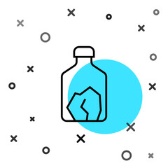 Black line Ore mining icon isolated on white background. Random dynamic shapes. Vector