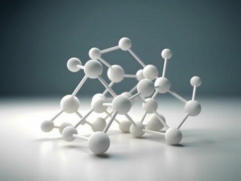 AI generated illustration of a small white structure consisting of several white balls