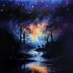 Naklejka premium sky with stars