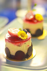 Delicious desserts, colorful cakes