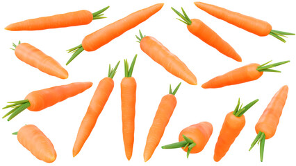 Carrot from different angles isolated on white background high quality details - 3d