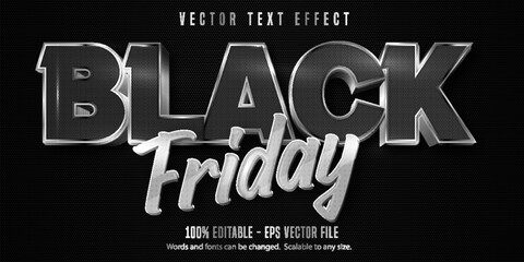 Naklejka premium Black friday text, editable text effect.