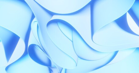Abstract blue background curved pattern 3d render