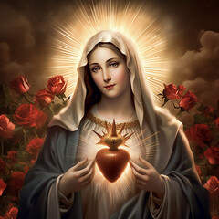 Immaculate Heart of the Holy Mary. AI generativ. © Dar1930