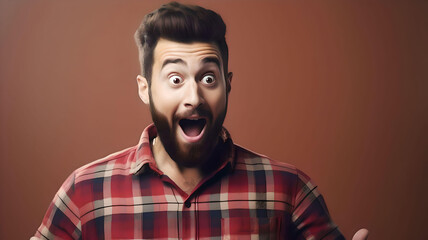 Fototapeta premium Fool crazy man. happy expression, Copy space, Generative AI