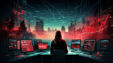 Fototapeta Dark cyber crime concept background obraz