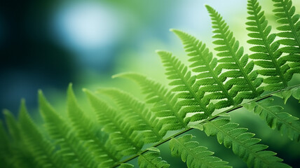 Green fern leaf banner background