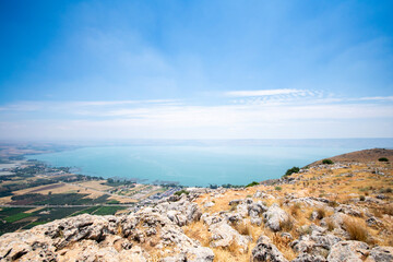 Fototapeta na wymiar View of Galilee from Mount Arbel