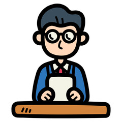 news anchor filled outline icon style