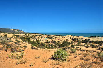 Beautiful Landscape Desert, Red Sand Dunes of Mui Ne, Vietnam