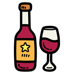 wine filled outline icon style