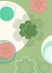 Gordijnen Circles, floral pattern, nature idea. Modern abstract design for decorating covers, brochures, packaging, fabrics, flyers, advertisements. Vector © Irina