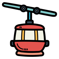 cable car filled outline icon style