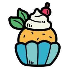 cupcake filled outline icon style