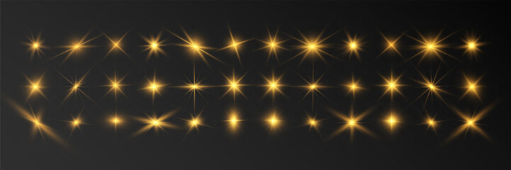 
Illustration of bright beautiful light effects.Set of sparkling stars.
