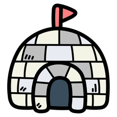 igloo filled outline icon style