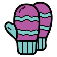 mittens filled outline icon style