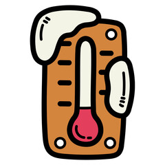 Thermometer filled outline icon style