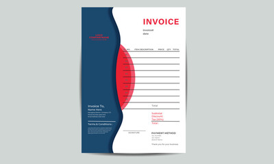 Clean, unic and modern corporate business billing invoice design template