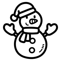 snowman line icon style