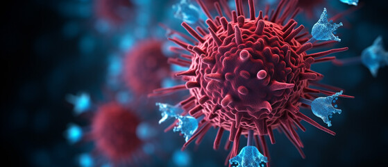 Macro photo of virus and pathogen 