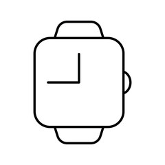 vector icon clock man simple lines