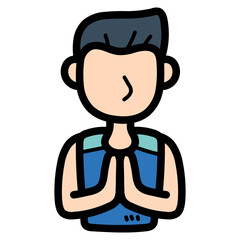 meditation filled outline icon style