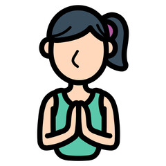 meditation filled outline icon style