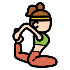 yoga filled outline icon style