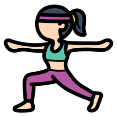 yoga filled outline icon style