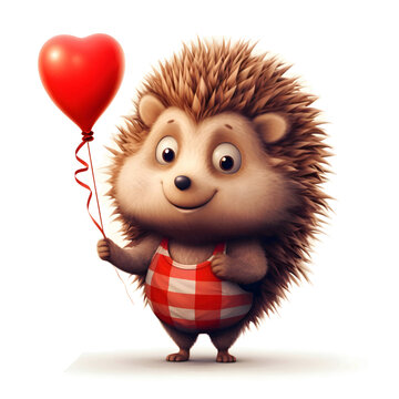 recommend clip art: Animated hedgehog with heart-shaped balloon, white background.