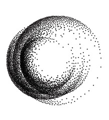 Stipple swirl circle. Halftone gradient vortex © RDVector