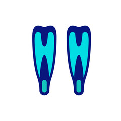 Fototapeta na wymiar Adult Snorkeling Full Foot Pocket Fins flippers