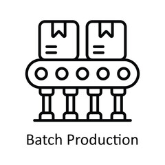 Batch Production Outline Icon Design illustration. Smart Industries Symbol on White background EPS 10 File