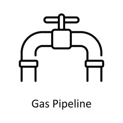 Gas Pipeline Outline Icon Design illustration. Smart Industries Symbol on White background EPS 10 File