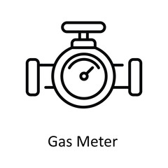 Gas Meter Outline Icon Design illustration. Smart Industries Symbol on White background EPS 10 File