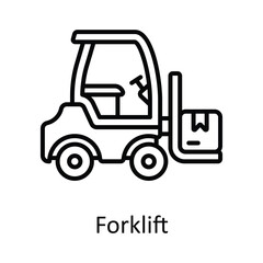 Forklift Outline Icon Design illustration. Smart Industries Symbol on White background EPS 10 File