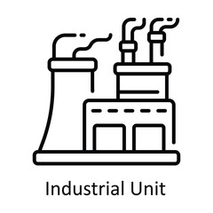 Industrial Unit Outline Icon Design illustration. Smart Industries Symbol on White background EPS 10 File