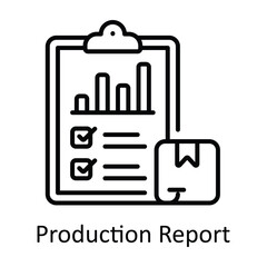 Production Report Outline Icon Design illustration. Smart Industries Symbol on White background EPS 10 File