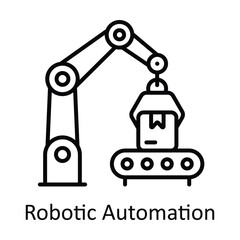 Robotic Automation Outline Icon Design illustration. Smart Industries Symbol on White background EPS 10 File
