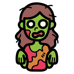 zombie filled outline icon style