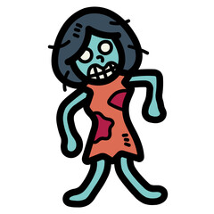 zombie filled outline icon style
