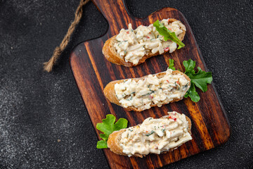 crab salad pate crab stick meal food snack on the table copy space food background rustic top view