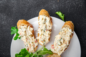 crab salad pate crab stick meal food snack on the table copy space food background rustic top view